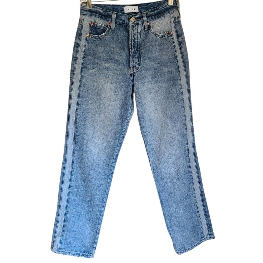 pistola cassie high-rise straight leg tuxedo stripe jeans size 26